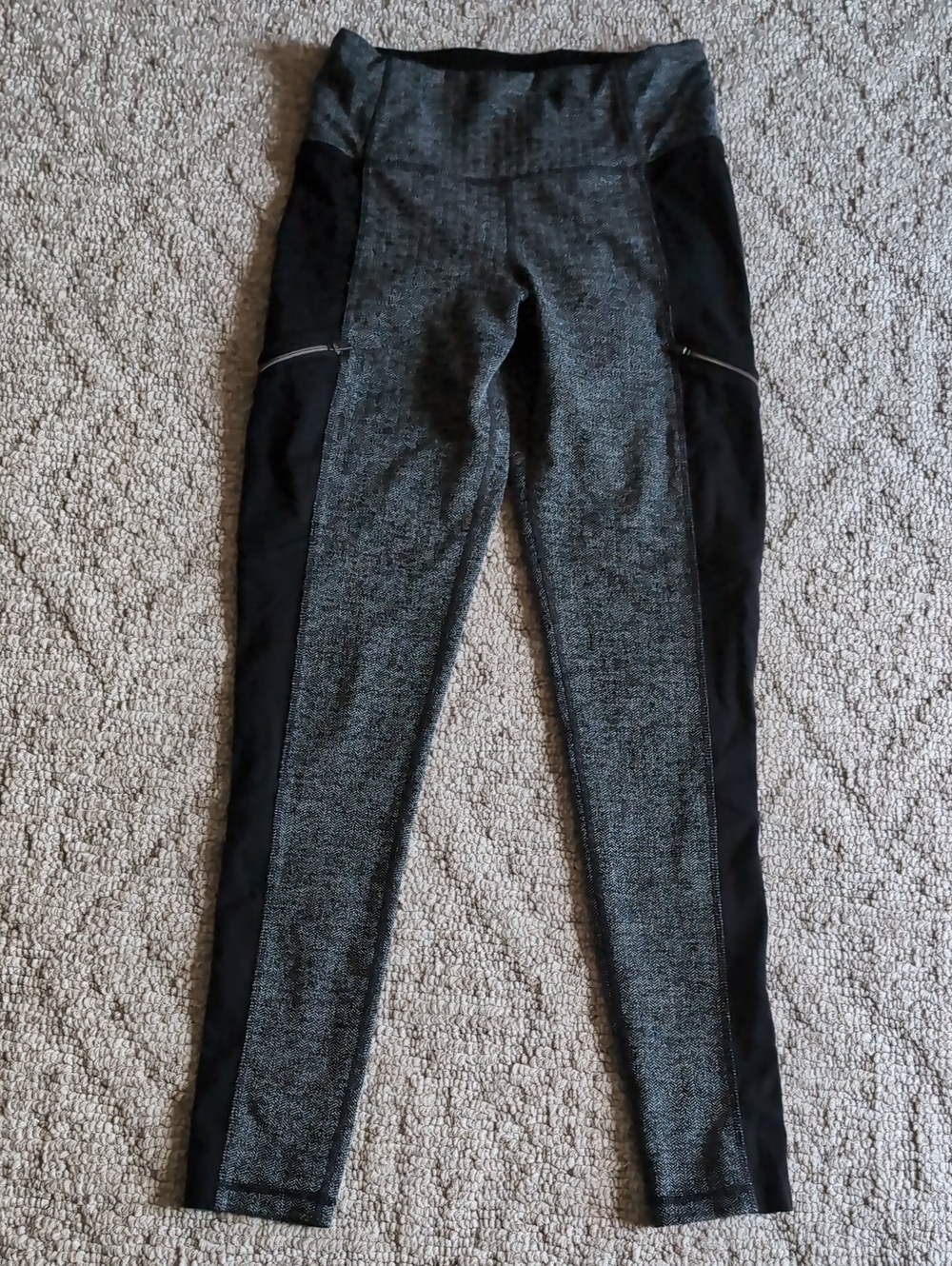 Athleta Black & Gray High-Rise Performance Leggings